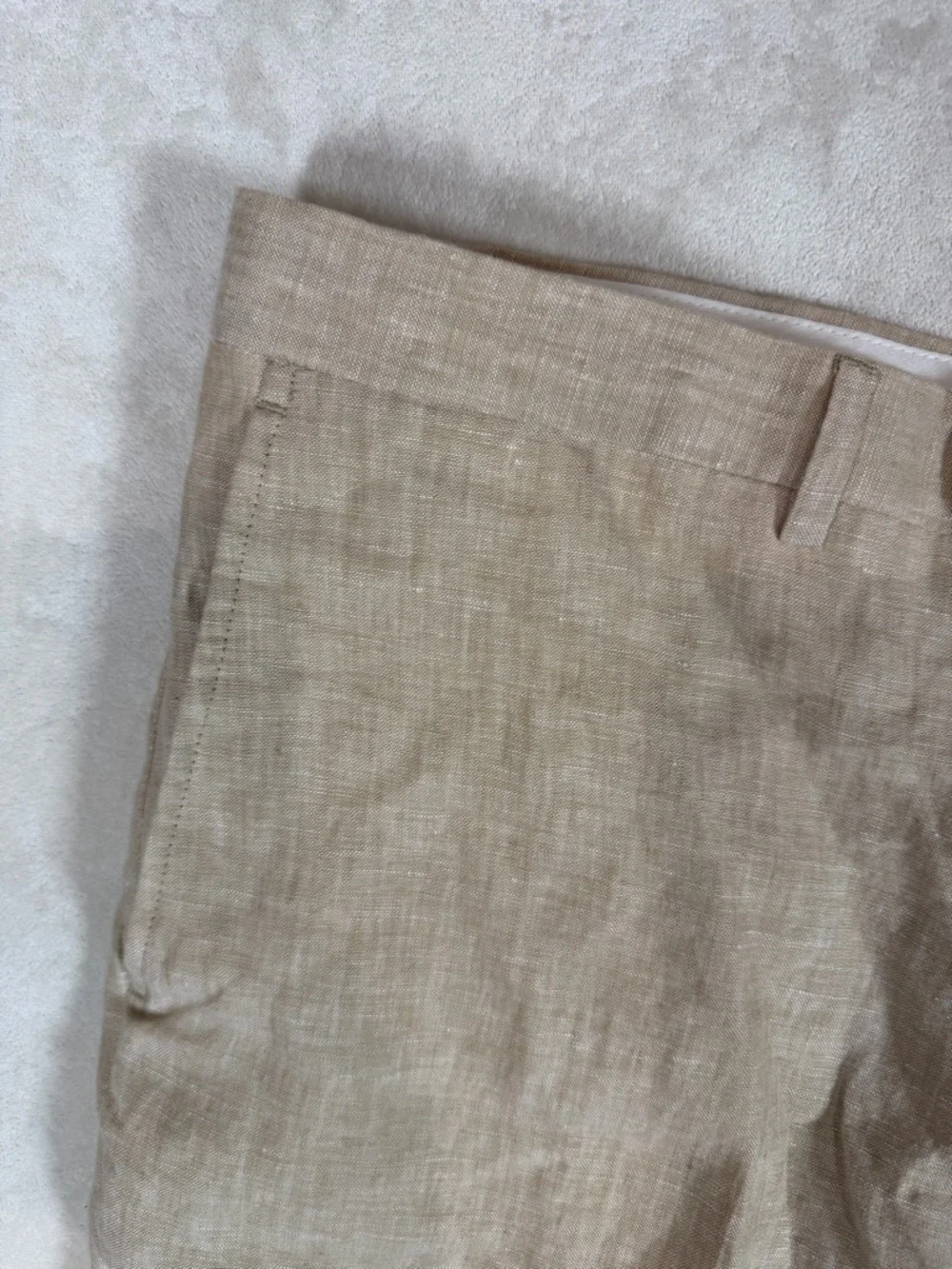 Brand New NWT Joseph Abboud 100% Linen 42W 32L Men's Beige Linen-Blend Chinos